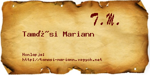 Tamási Mariann névjegykártya