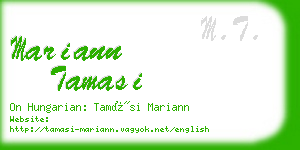 mariann tamasi business card